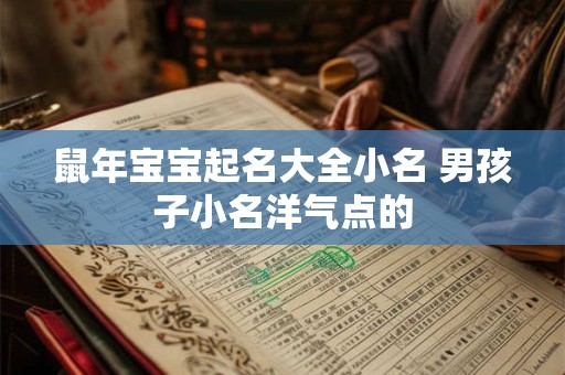 鼠年宝宝起名大全小名 男孩子小名洋气点的