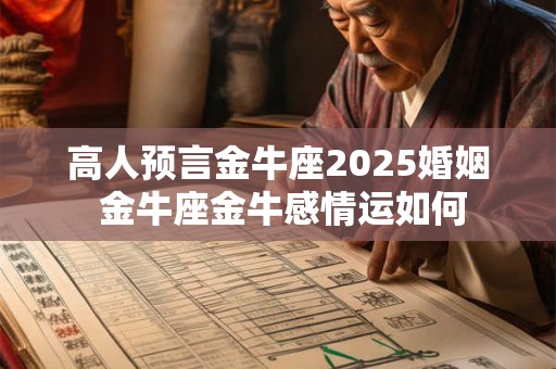 高人预言金牛座2025婚姻 金牛座金牛感情运如何