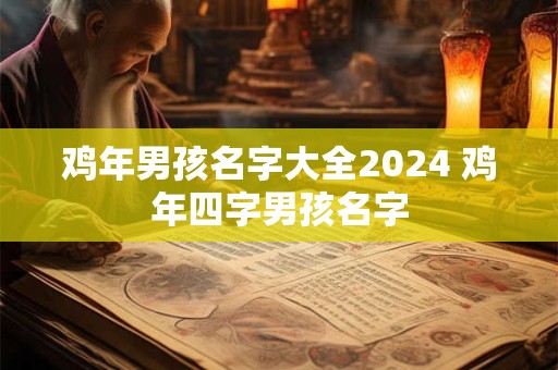 详细阅读:鸡年男孩名字大全2024 鸡年四字男孩名字 鸡年男孩名字大全2024 鸡年四字男孩名字