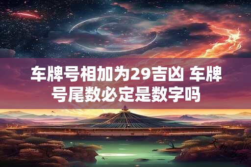 车牌号相加为29吉凶 车牌号尾数必定是数字吗