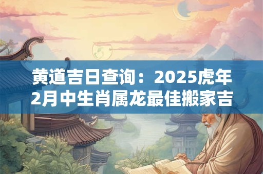 黄道吉日查询：2025虎年2月中生肖属龙最佳搬家吉日？