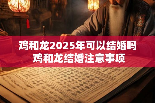 鸡和龙2025年可以结婚吗 鸡和龙结婚注意事项
