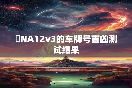 魯NA12v3的车牌号吉凶测试结果