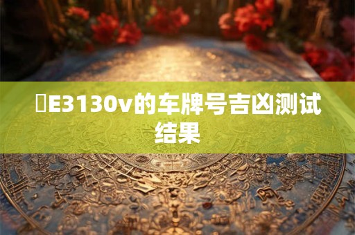 魯E3130v的车牌号吉凶测试结果
