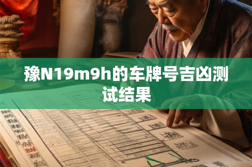 豫N19m9h的车牌号吉凶测试结果