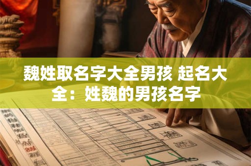 魏姓取名字大全男孩 起名大全：姓魏的男孩名字