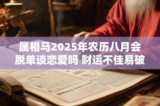 属相马2025年农历八月会脱单谈恋爱吗 财运不佳易破财