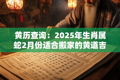 黄历查询：2025年生肖属蛇2月份适合搬家的黄道吉日