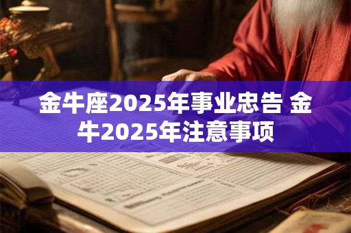 金牛座2025年事业忠告 金牛2025年注意事项