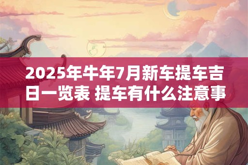 2025年牛年7月新车提车吉日一览表 提车有什么注意事项