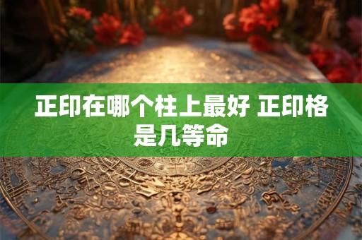 正印在哪个柱上最好 正印格是几等命