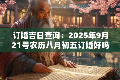 订婚吉日查询：2025年9月21号农历八月初五订婚好吗