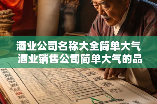 酒业公司名称大全简单大气 酒业销售公司简单大气的品牌名字大全
