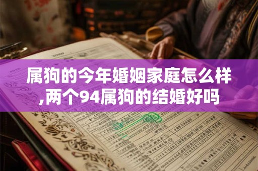 属狗的今年婚姻家庭怎么样,两个94属狗的结婚好吗