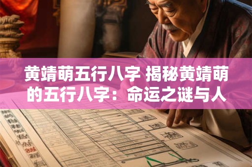 黄靖萌五行八字 揭秘黄靖萌的五行八字:命运之谜与人生智慧 黄靖萌五行八字 揭秘黄靖萌的五行八字:命运之谜与人生智慧