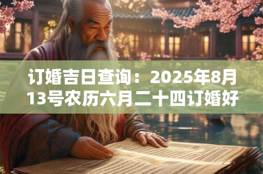 订婚吉日查询：2025年8月13号农历六月二十四订婚好吗