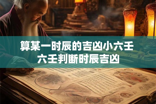 算某一时辰的吉凶小六壬 六壬判断时辰吉凶