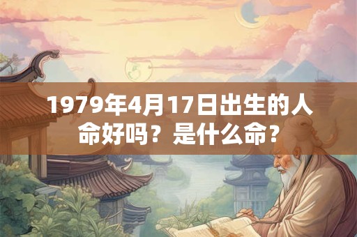 1979年4月17日出生的人命好吗？是什么命？