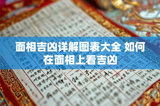 面相吉凶详解图表大全 如何在面相上看吉凶