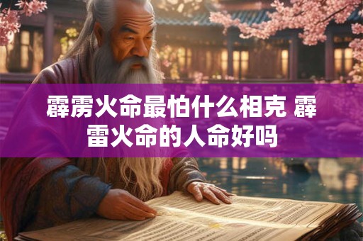 霹雳火命最怕什么相克 霹雷火命的人命好吗
