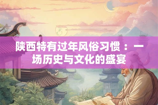 陕西特有过年风俗习惯 :一场历史与文化的盛宴 陕西特有过年风俗习惯 :一场历史与文化的盛宴