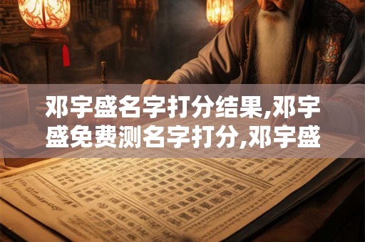 邓宇盛名字打分结果,邓宇盛免费测名字打分,邓宇盛周易免费测名字打分