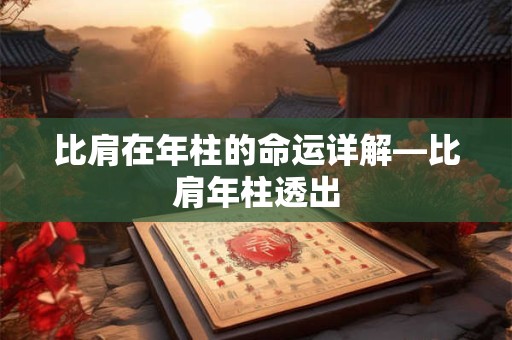 比肩在年柱的命运详解—比肩年柱透出