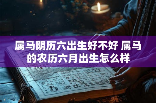 属马阴历六出生好不好 属马的农历六月出生怎么样