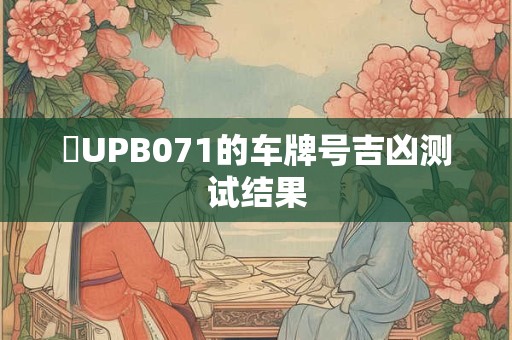 魯UPB071的车牌号吉凶测试结果