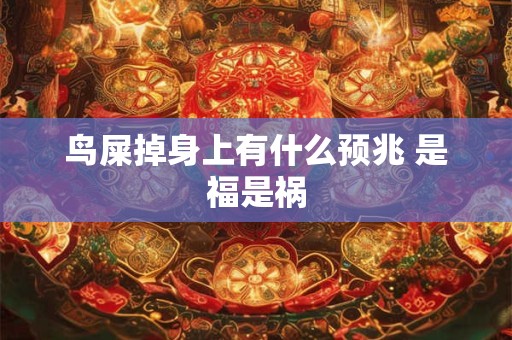 鸟屎掉身上有什么预兆 是福是祸