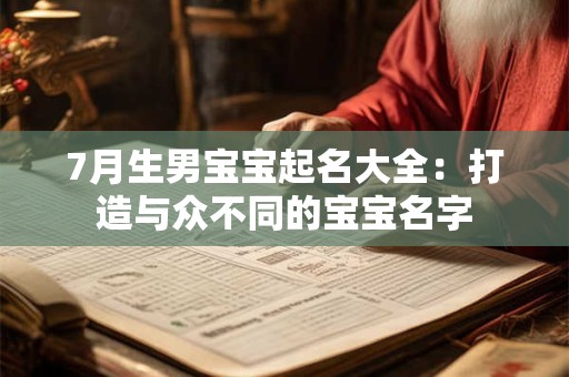 7月生男宝宝起名大全:打造与众不同的宝宝名字 7月生男宝宝起名大全:打造与众不同的宝宝名字