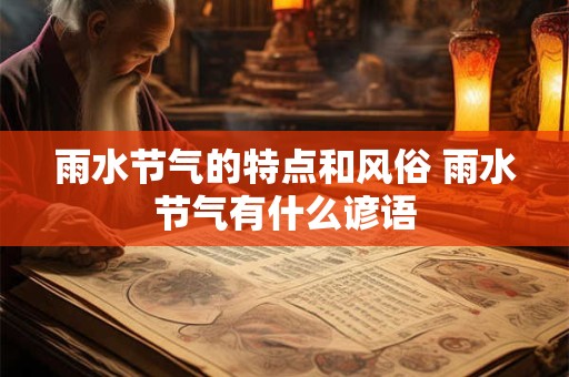 雨水节气的特点和风俗 雨水节气有什么谚语