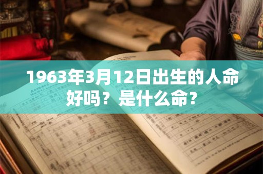 1963年3月12日出生的人命好吗？是什么命？