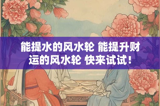 能提水的风水轮 能提升财运的风水轮 快来试试! 能提水的风水轮 能提升财运的风水轮 快来试试!