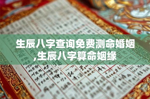 生辰八字查询免费测命婚姻,生辰八字算命姻缘