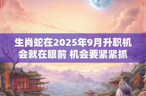 生肖蛇在2025年9月升职机会就在眼前 机会要紧紧抓牢