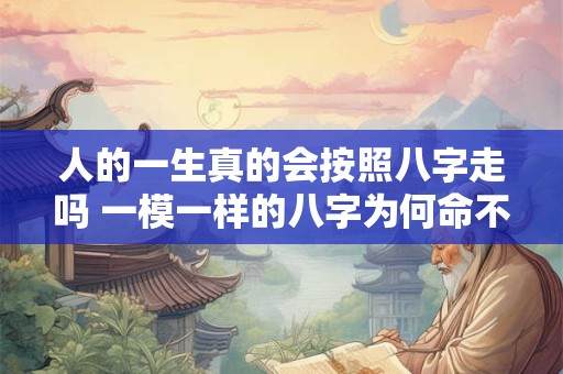 人的一生真的会按照八字走吗 一模一样的八字为何命不一样