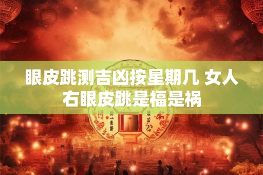 眼皮跳测吉凶按星期几 女人右眼皮跳是福是祸
