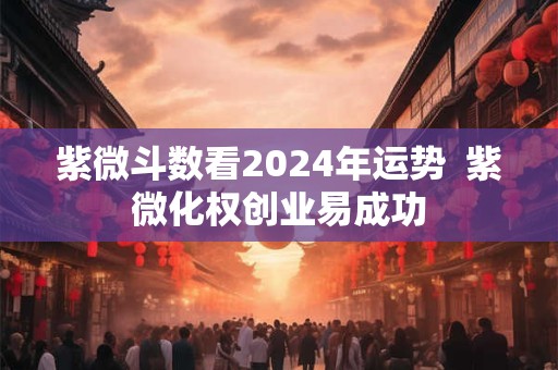 紫微斗数看2024年运势  紫微化权创业易成功