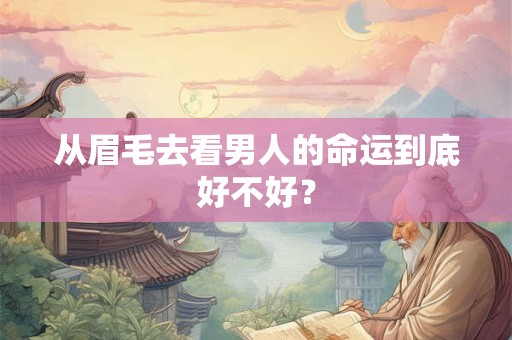 从眉毛去看男人的命运到底好不好？