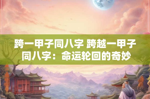 跨一甲子同八字 跨越一甲子 同八字：命运轮回的奇妙之旅
