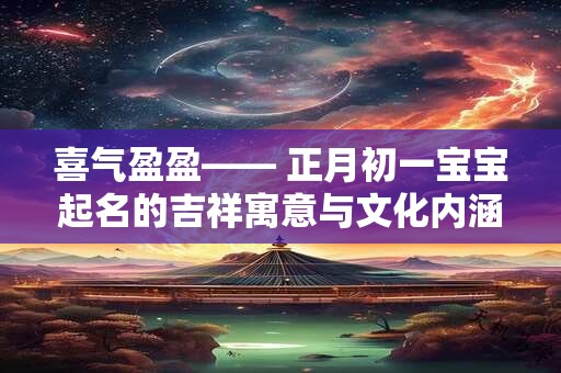 喜气盈盈—— 正月初一宝宝起名的吉祥寓意与文化内涵