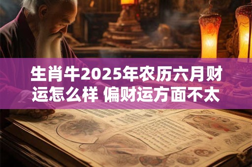 生肖牛2025年农历六月财运怎么样 偏财运方面不太理想