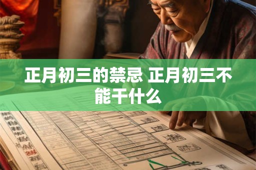 正月初三的禁忌 正月初三不能干什么