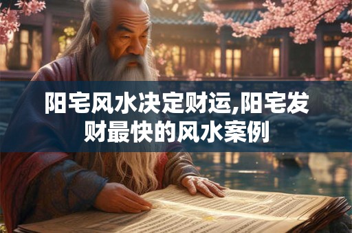 阳宅风水决定财运,阳宅发财最快的风水案例