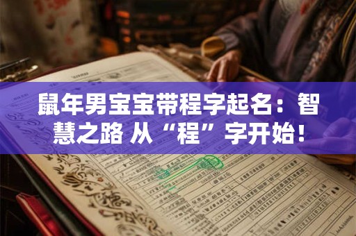 鼠年男宝宝带程字起名：智慧之路 从“程”字开始！