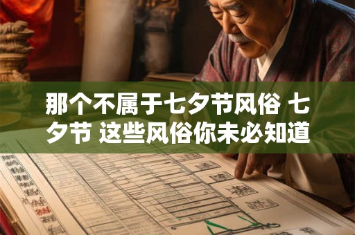 那个不属于七夕节风俗 七夕节 这些风俗你未必知道！