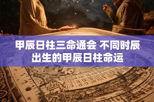 甲辰日柱三命通会 不同时辰出生的甲辰日柱命运