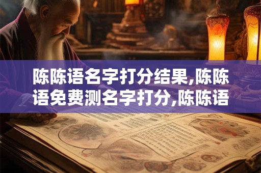 陈陈语名字打分结果,陈陈语免费测名字打分,陈陈语周易免费测名字打分