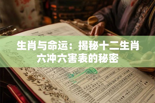 生肖与命运：揭秘十二生肖六冲六害表的秘密
